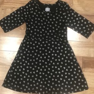 Black Dress with Silver Hearts